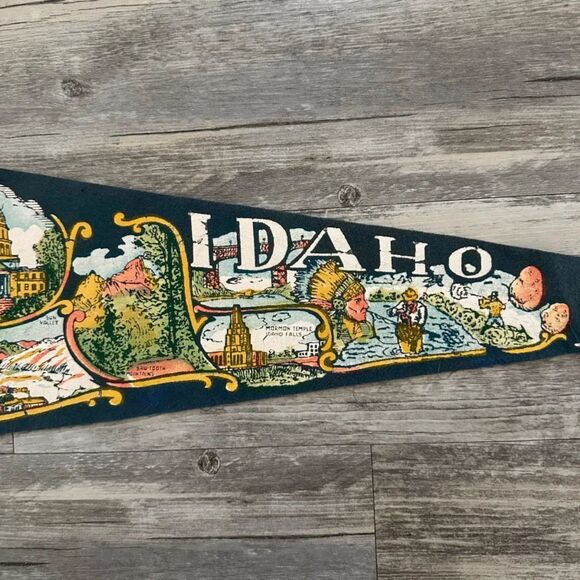Vintage 1950s Idaho Montpelier Souvenir Pennant Flag - Picture 3 of 5
